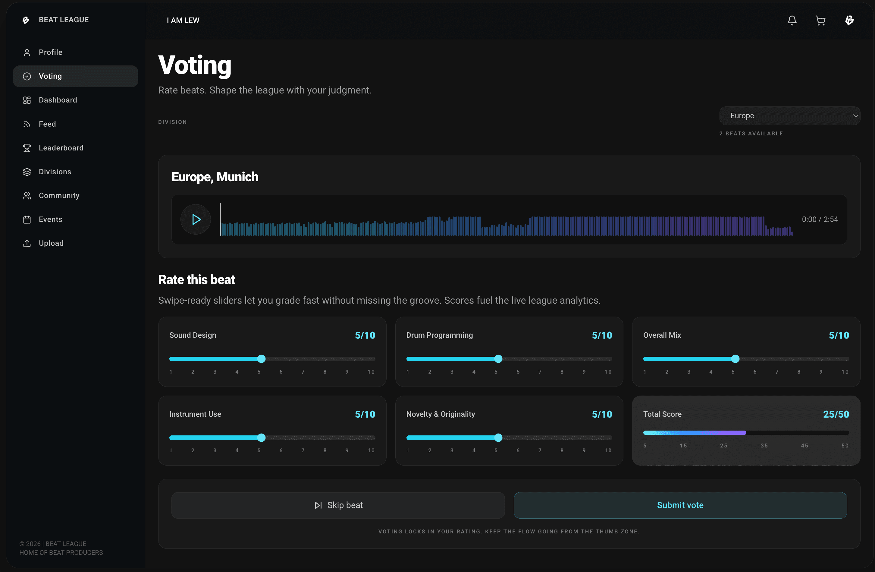 Voting interface preview